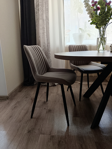 Стул на металлокаркасе Седа К латте / черный фото покупателя 96