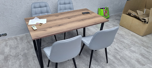 Деревянный стол Лота Лофт 140х80 белый матовый / бетон светлый фото покупателя 63