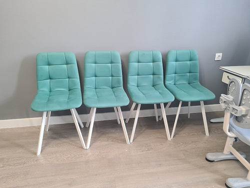 Стул на металлокаркасе Чилли К черный / зеленый фото покупателя 570