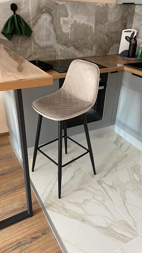 Барный стул Лофт ткань канди крем / черный матовый фото покупателя 102