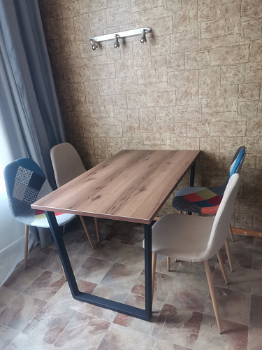 Деревянный стол Лота Лофт 140х80 черный матовый / бетон светлый фото покупателя 141