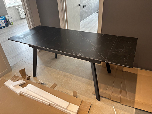 Керамический стол Норман 140 (200) х 80 белый мрамор alpin white / snow white / белый фото покупателя 26