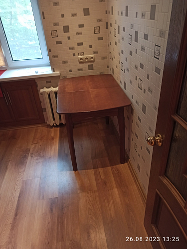 Деревянный стол Caterina/Катерина 100-130x70x75 айвори вайт / бук фото покупателя 1