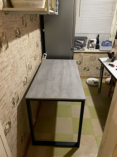 Письменный стол Битти Лофт 116х60х75 дуб вотан / черный матовый фото покупателя 82