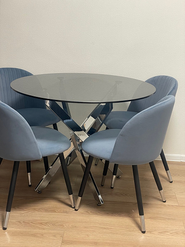 Стул на металлокаркасе Gabi dark beige / black / silver фото покупателя 646