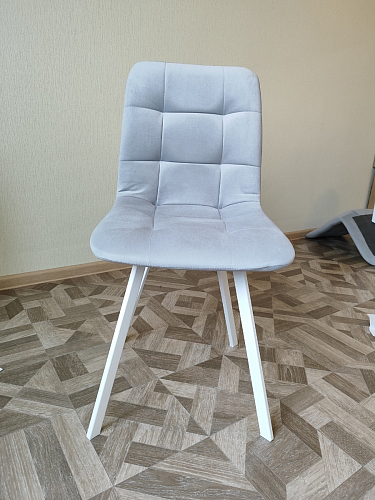 Стул на металлокаркасе Чилли светло-серый / белый каркас фото покупателя 443