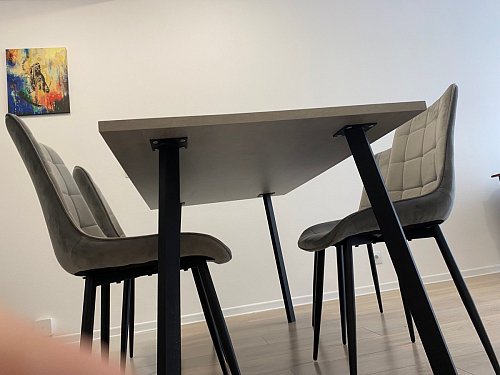 Стол Тринити Лофт 120 32 мм дуб галифакс табако / черный матовый фото покупателя 318