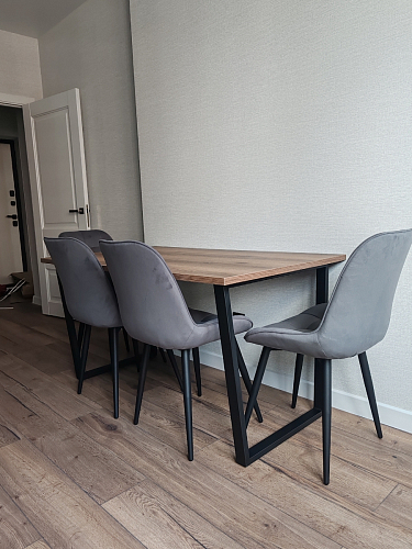 Деревянный стол Лота Лофт 140х80 дуб крафт табачный / черный матовый фото покупателя 442