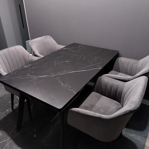 Керамический стол Норман 140(200)х80 серый мрамор larka grey / черный фото покупателя 42