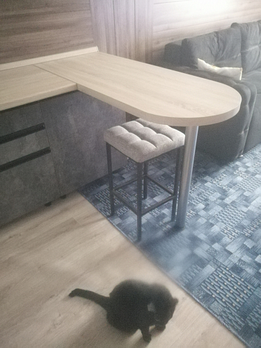 Барный стул Лофт кожзам темно-серый / черный матовый фото покупателя 252