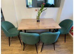 Деревянный стол Лота Лофт 120(160)х75 черный матовый / бетон светлый фото покупателя 506