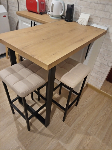 Барный стул Лофт ткань канди грей / черный матовый фото покупателя 268