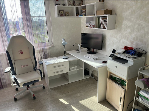 Компьютерный стол КСТ-109П правый дуб сонома / белый фото покупателя 22