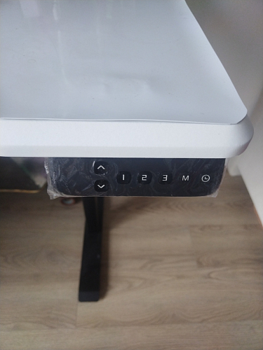 Компьютерный стол Маркос с механизмом подъема 140х80х75 белый / вотан дуб фото покупателя 52