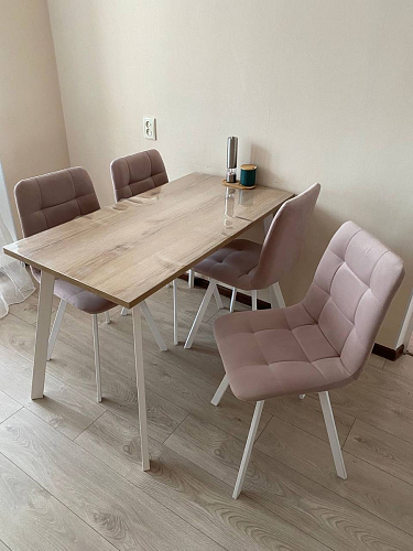 Стул на металлокаркасе Чилли К светло-серый велюр / черный каркас фото покупателя 242