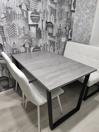 Деревянный стол Лота Лофт 140х80 черный матовый / бетон светлый фото покупателя 627