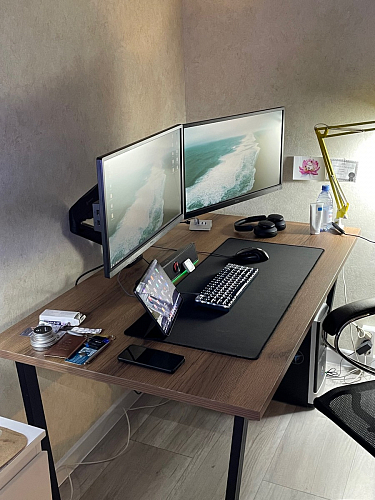 Деревянный стол Лота Лофт 140х80 черный матовый / бетон светлый фото покупателя 537