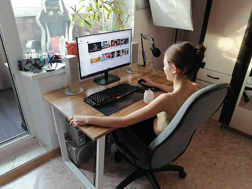 Стол Лота Лофт 120 32 мм бетон / черный матовый фото покупателя 463