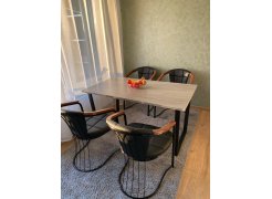 Деревянный стол Лота Лофт 120(160)х75 черный матовый / бетон светлый фото покупателя 218