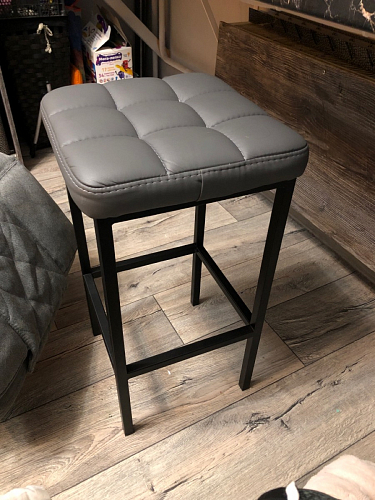 Барный стул Лофт ткань канди грей / черный матовый фото покупателя 178