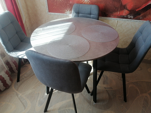 Стул на металлокаркасе Чилли синяя ткань / белый фото покупателя 313