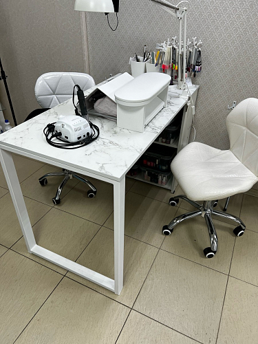 Письменный стол Битти Лофт 116х60х75 дуб делано светлый / белый матовый фото покупателя 16