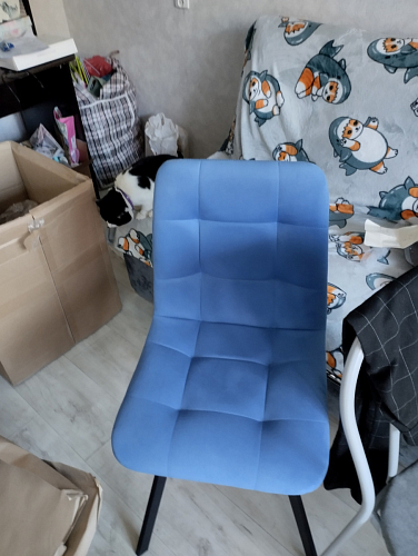 Стул на металлокаркасе Чилли синяя ткань / белый фото покупателя 52