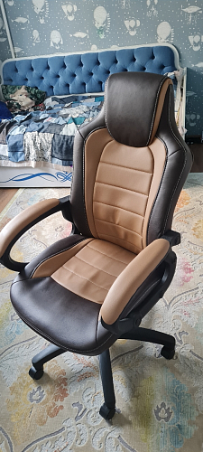 Компьютерное кресло Kadis коричневое / бежевое фото покупателя 33