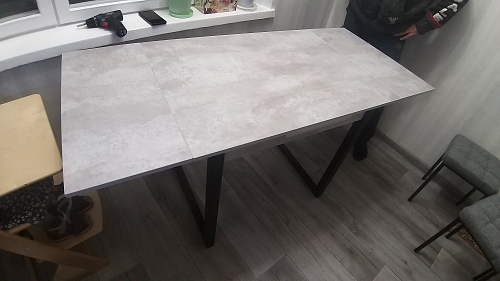 Стол Форли дуб велингтон / черный матовый фото покупателя 52