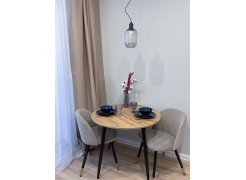 Стул на металлокаркасе Gabi 1 бежевый / черный с серебряными наконечниками фото покупателя 498