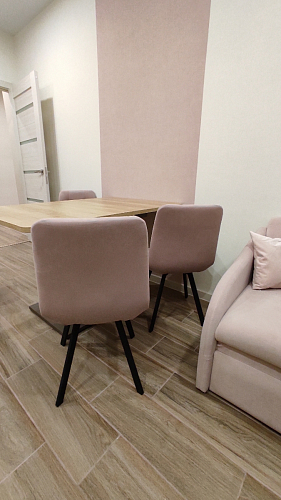 Стул на металлокаркасе Чилли К светло-серый велюр / черный каркас фото покупателя 26