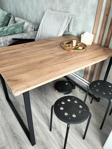 Стол Лота Лофт 140 25 мм черный матовый / бетон фото покупателя 988