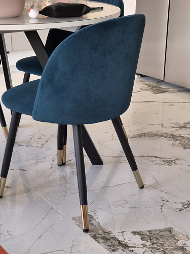 Стул на металлокаркасе Gabi 1 light blue / black / gold фото покупателя 613