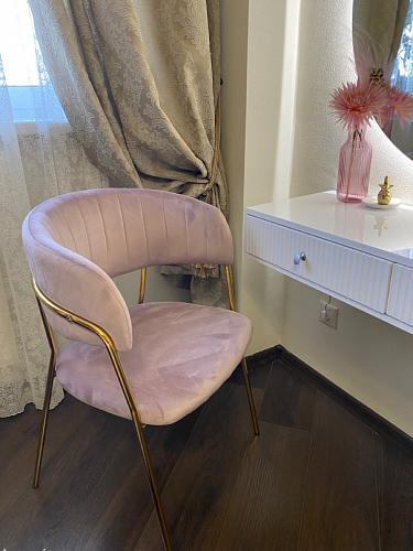 Стул на металлокаркасе Kamelia green / gold фото покупателя 8