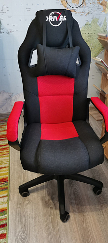 Компьютерное кресло Driver/Драйвер кожзам черный / ткань синий фото покупателя 74