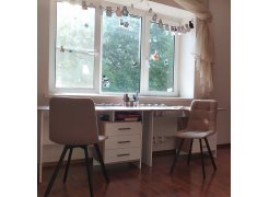 Стул на металлокаркасе Чилли синяя ткань / белый фото покупателя 148