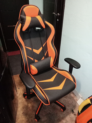 Компьютерное кресло Racer черное / голубое фото покупателя 7