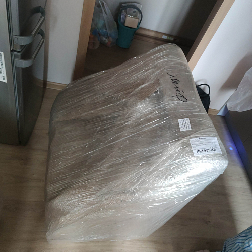 Кухонный диван угловой Монте-М левый рогожка бежевая фото покупателя 3