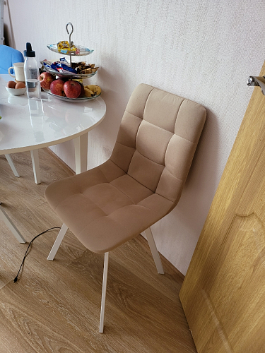 Стул на металлокаркасе Чилли бежевый / белый каркас фото покупателя 770