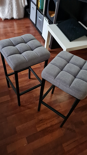 Барный стул Лофт микровелюр катания блэк / черный матовый фото покупателя 107