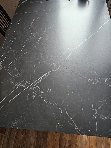 Керамический стол Вилли 140(200)х80 серый мрамор larka grey / черный фото покупателя 8