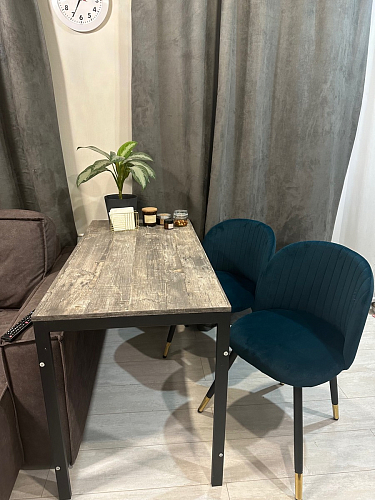 Стул на металлокаркасе Gabi dark beige / black / silver фото покупателя 187