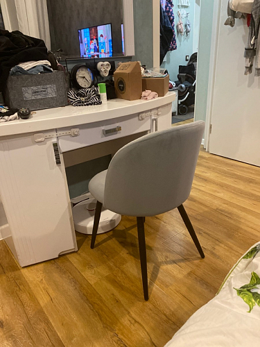 Стул на металлокаркасе Gabi dark beige / black / silver фото покупателя 178