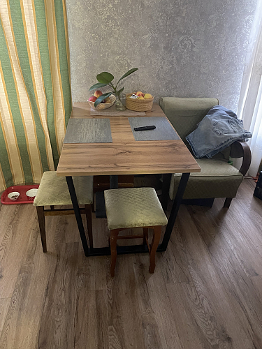 Деревянный стол Лота Лофт 140х80 черный матовый / бетон светлый фото покупателя 830