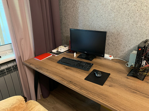 Стол Тринити Лофт 120 32 мм дуб галифакс табако / черный матовый фото покупателя 876