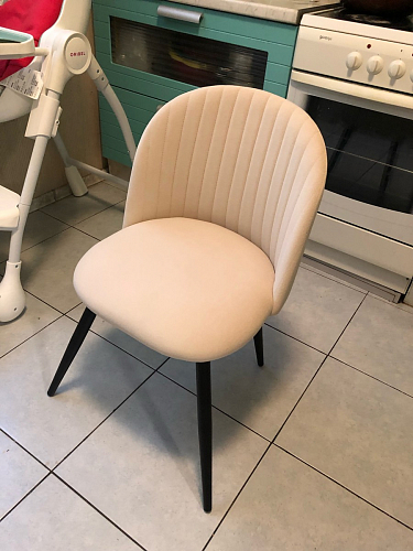 Стул на металлокаркасе Gabi 1 line light blue / black фото покупателя 86