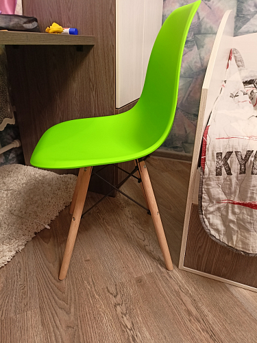 Пластиковый стул Eames PC-015 серо-голубой / дерево фото покупателя 225