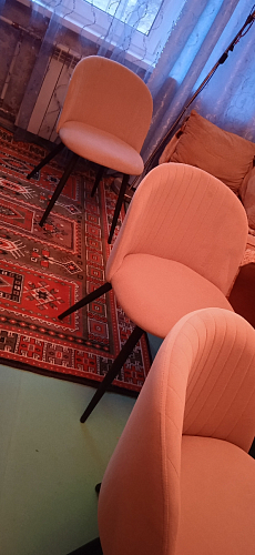 Стул на металлокаркасе Gabi 1 light blue / black / gold фото покупателя 649