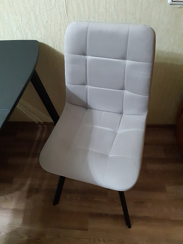 Стул на металлокаркасе Чилли К светло-серый велюр / черный каркас фото покупателя 1350