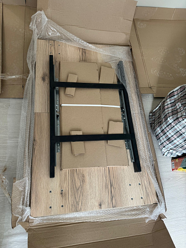 Стол раскладной Лота Лофт 120 25 мм юта / черный матовый фото покупателя 471